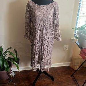 INC International Concepts lace dress size 16W 3/4 sleeves, lined bodice